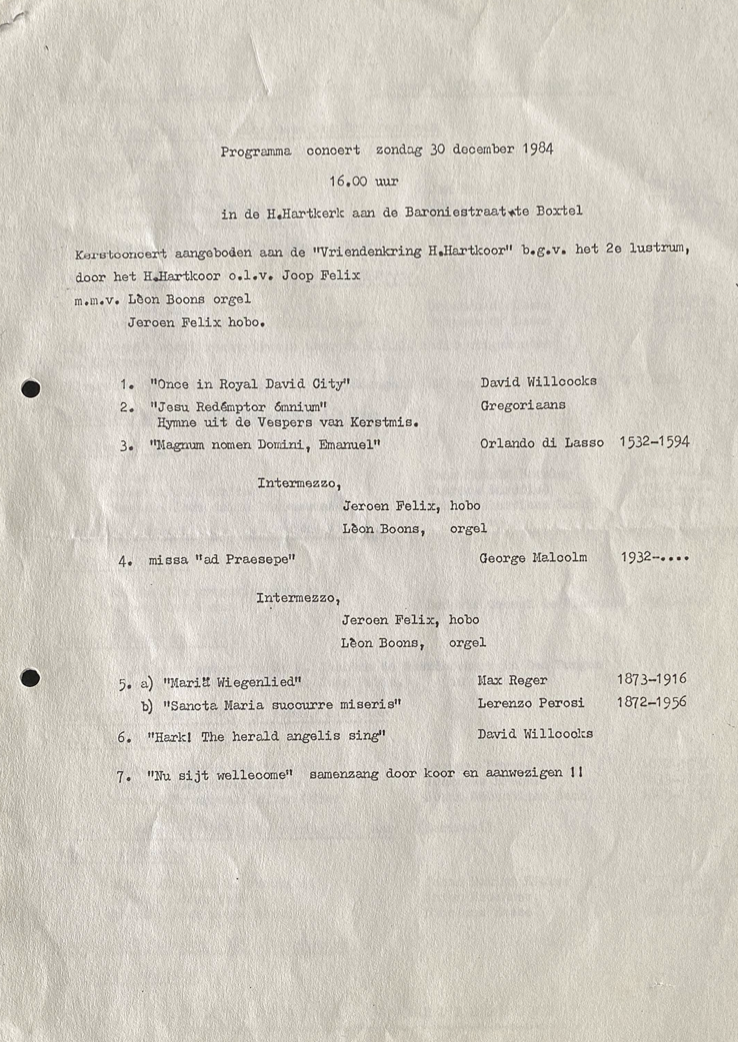 1984-30-12 Programma Kerstconcert Vriendenkring